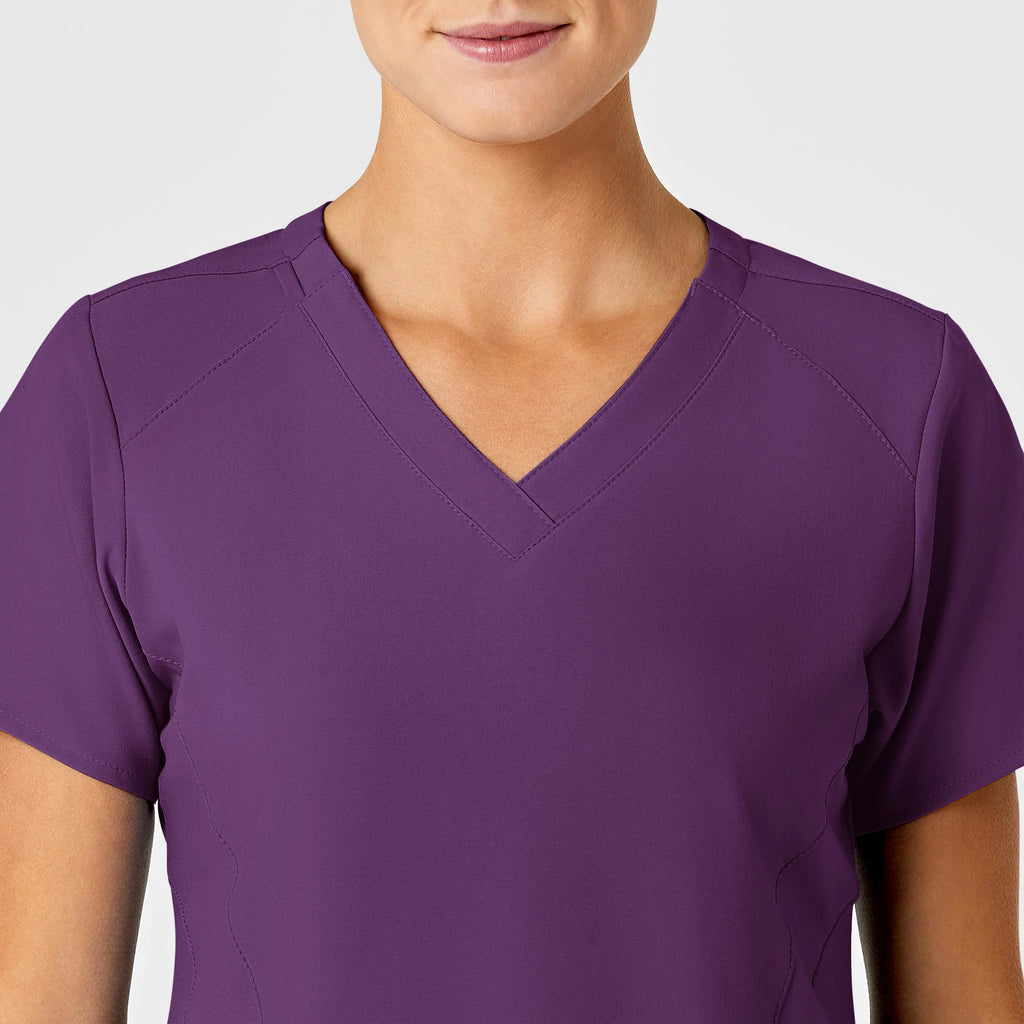 Wink Scrubs Women's Stylized V-Neck Scrub Top Eggplant | scrub-supply.com