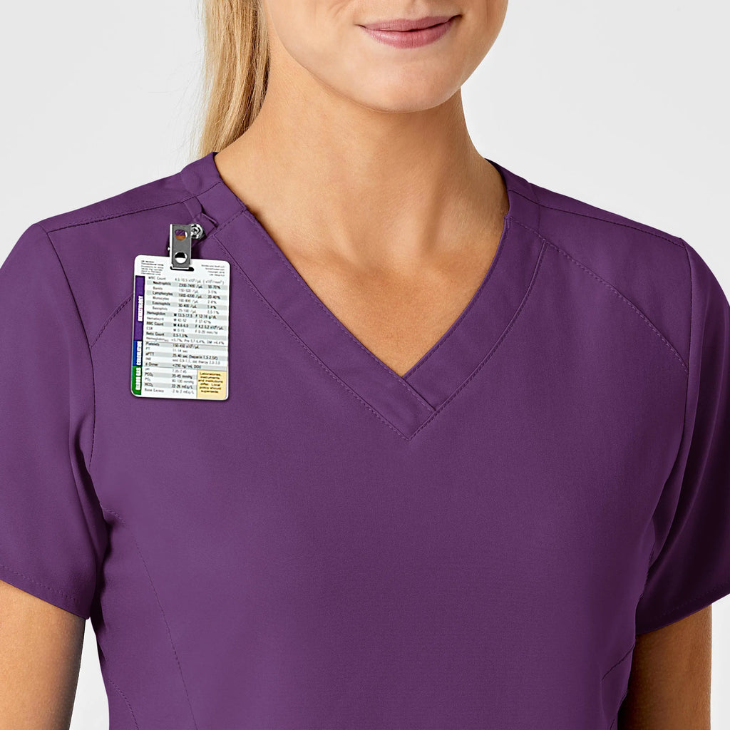 Wink Scrubs Women's Stylized V-Neck Scrub Top Eggplant | scrub-supply.com