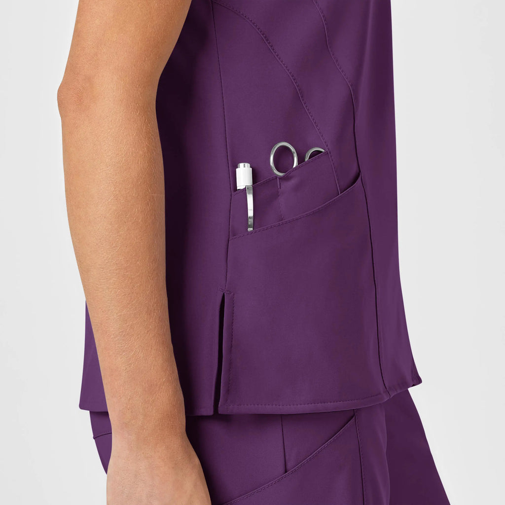 Wink Scrubs Women's Stylized V-Neck Scrub Top Eggplant | scrub-supply.com