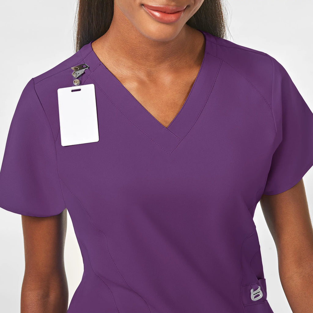 Wink Scrubs Women's Stylized V-Neck Scrub Top Eggplant | scrub-supply.com