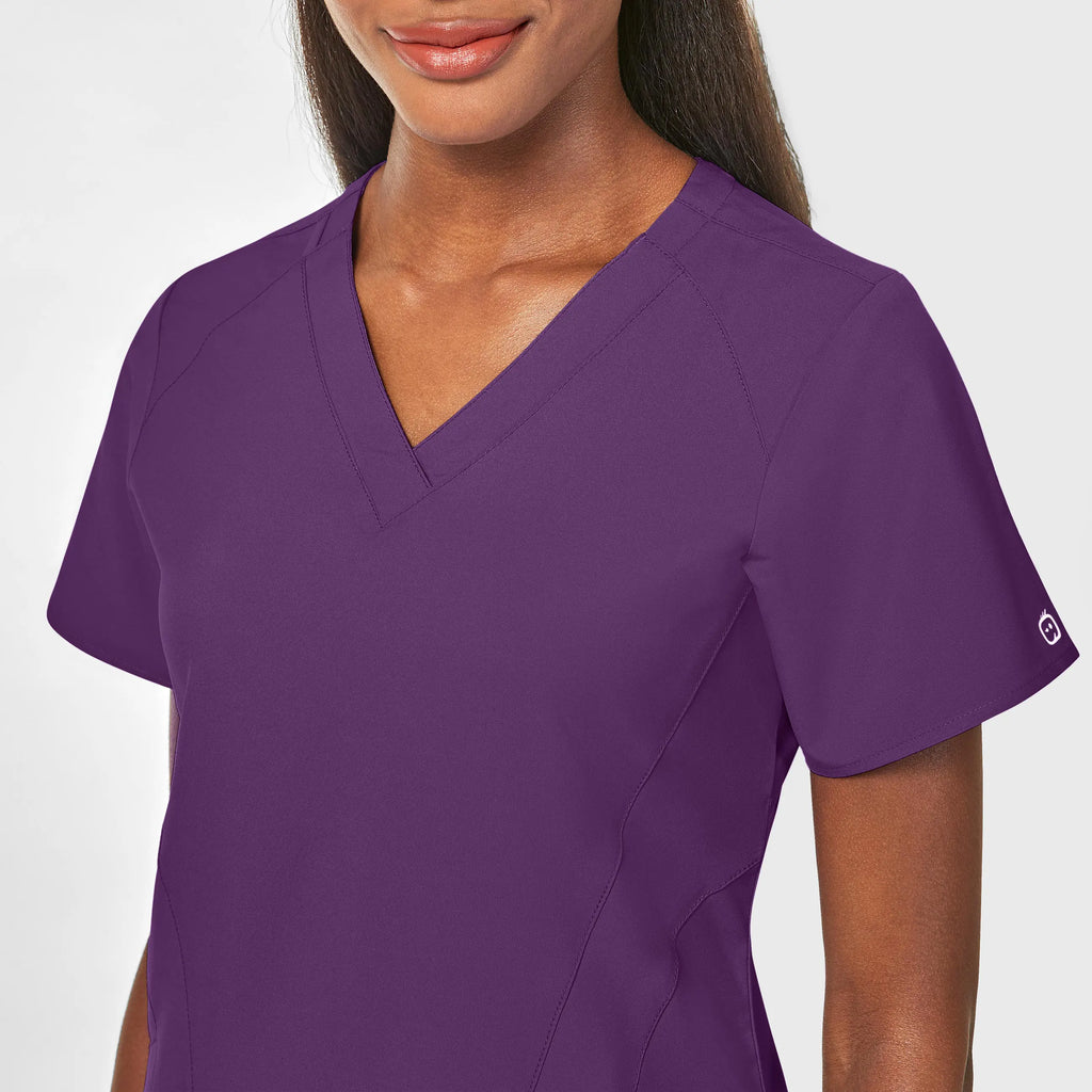 Wink Scrubs Women's Stylized V-Neck Scrub Top Eggplant | scrub-supply.com