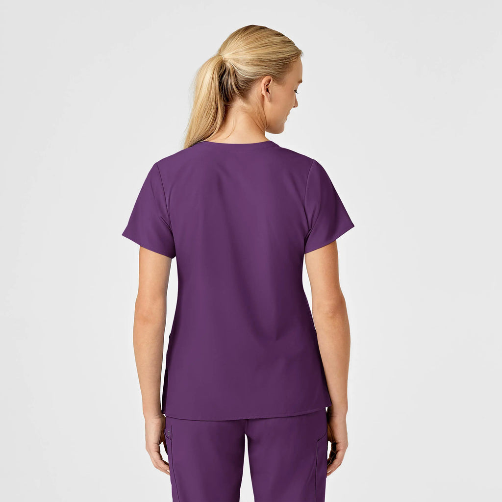 Wink Scrubs Women's Stylized V-Neck Scrub Top Eggplant | scrub-supply.com