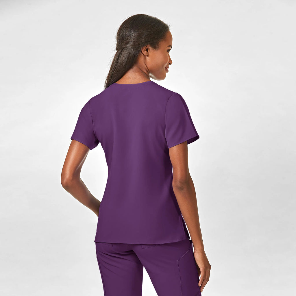 Wink Scrubs Women's Stylized V-Neck Scrub Top Eggplant | scrub-supply.com