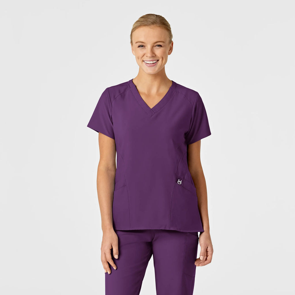 Wink Scrubs Women's Stylized V-Neck Scrub Top Eggplant | scrub-supply.com