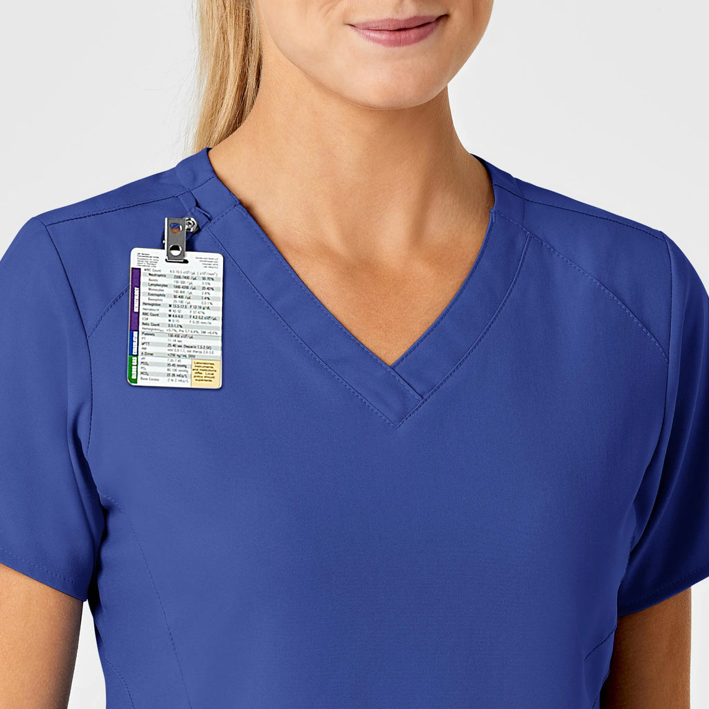 Wink Scrubs Women's Stylized V-Neck Scrub Top Galaxy Blue | scrub-supply.com