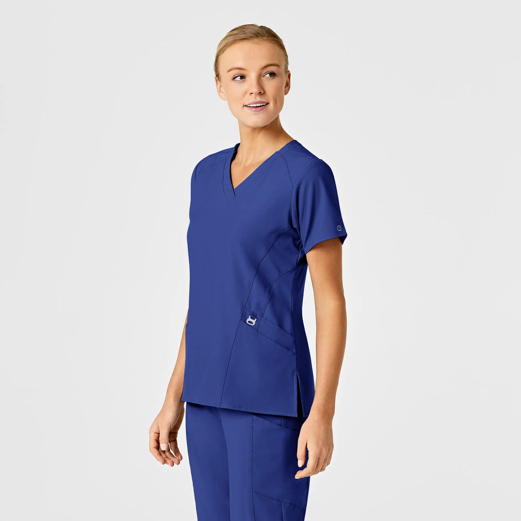 Wink Scrubs Women's Stylized V-Neck Scrub Top Galaxy Blue | scrub-supply.com