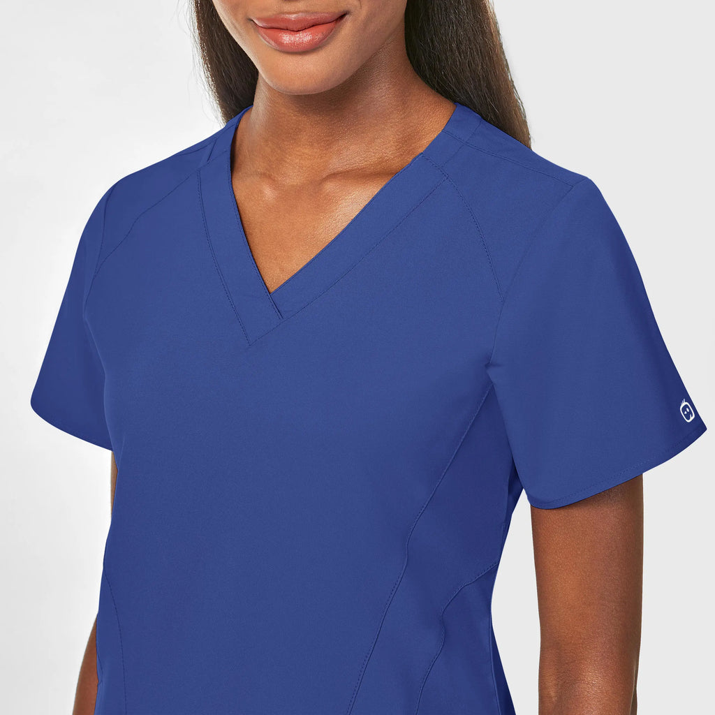 Wink Scrubs Women's Stylized V-Neck Scrub Top Galaxy Blue | scrub-supply.com