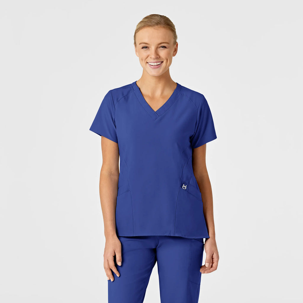 Wink Scrubs Women's Stylized V-Neck Scrub Top Galaxy Blue | scrub-supply.com