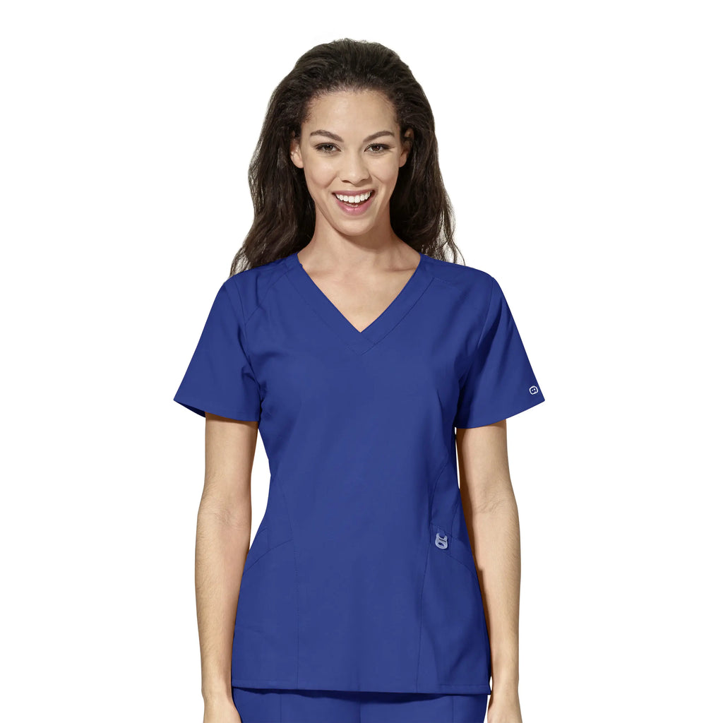 Wink Scrubs Women's Stylized V-Neck Scrub Top Galaxy Blue | scrub-supply.com