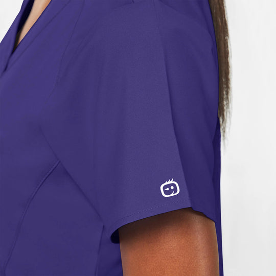 Wink Scrubs Women's Stylized V-Neck Scrub Top Grape | scrub-supply.com
