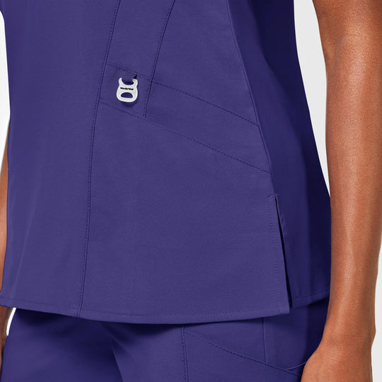 Wink Scrubs Women's Stylized V-Neck Scrub Top Grape | scrub-supply.com