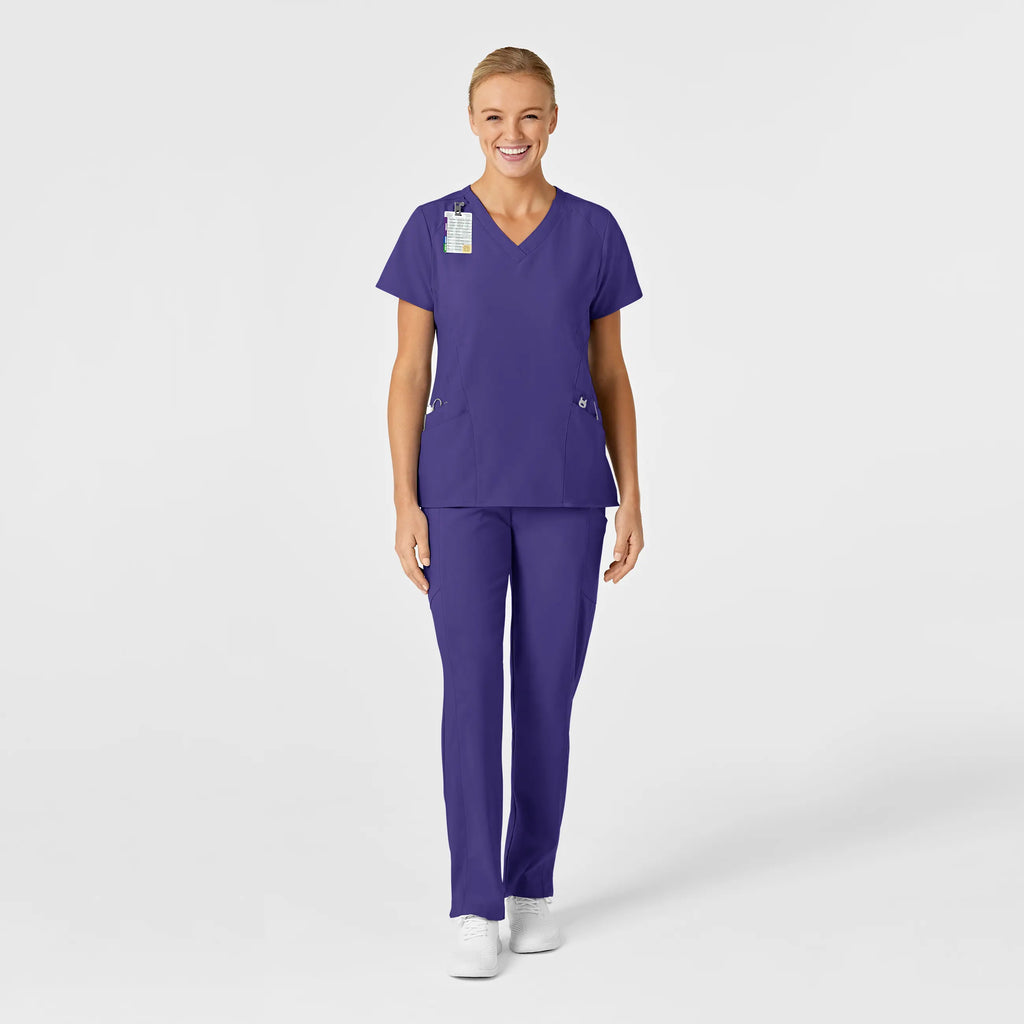 Wink Scrubs Women's Stylized V-Neck Scrub Top Grape | scrub-supply.com