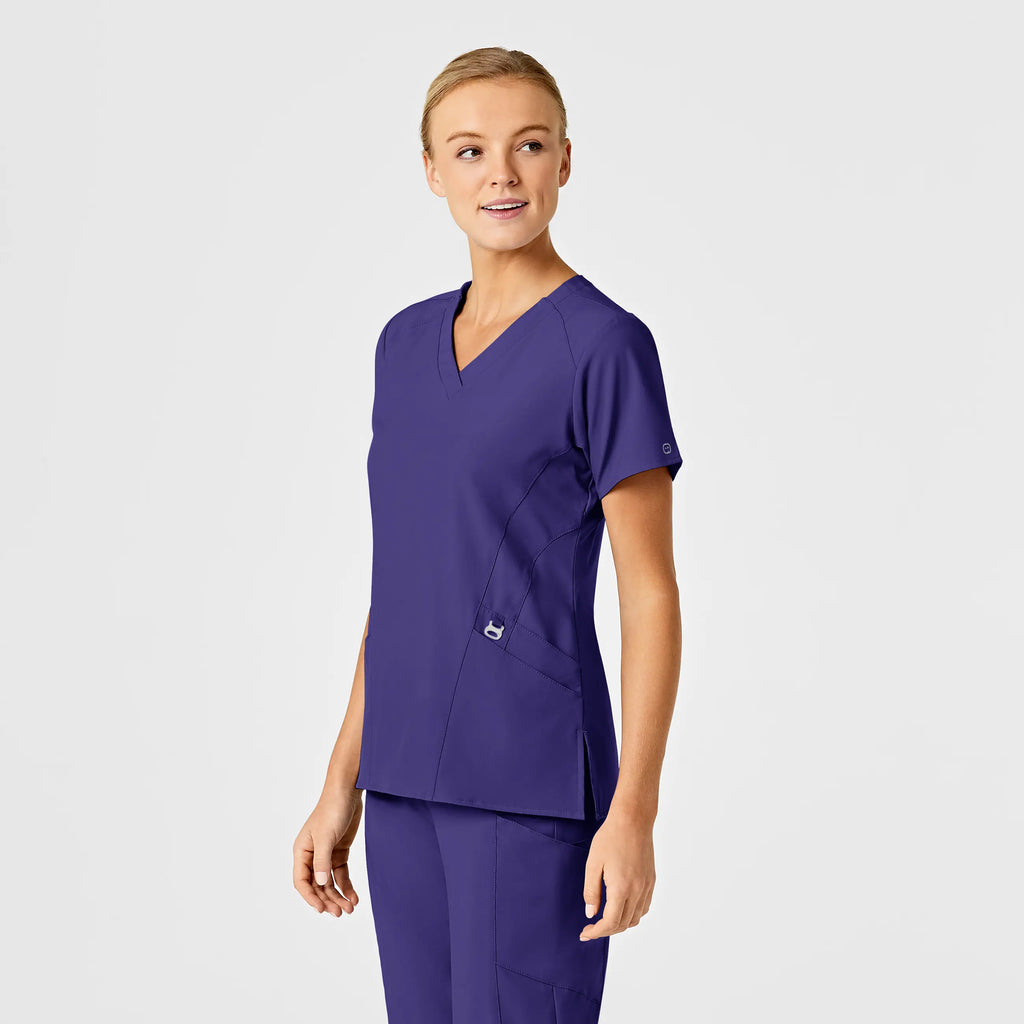 Wink Scrubs Women's Stylized V-Neck Scrub Top Grape | scrub-supply.com