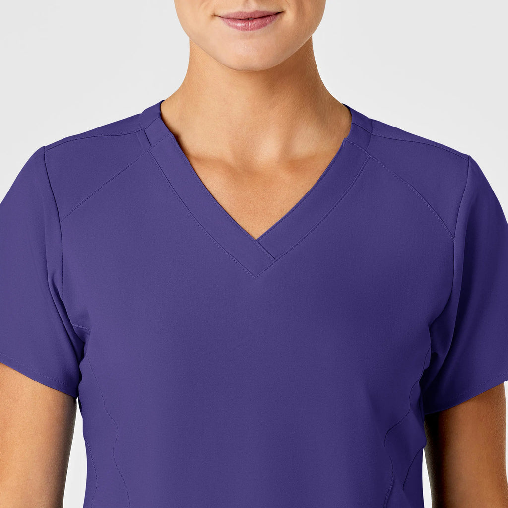 Wink Scrubs Women's Stylized V-Neck Scrub Top Grape | scrub-supply.com