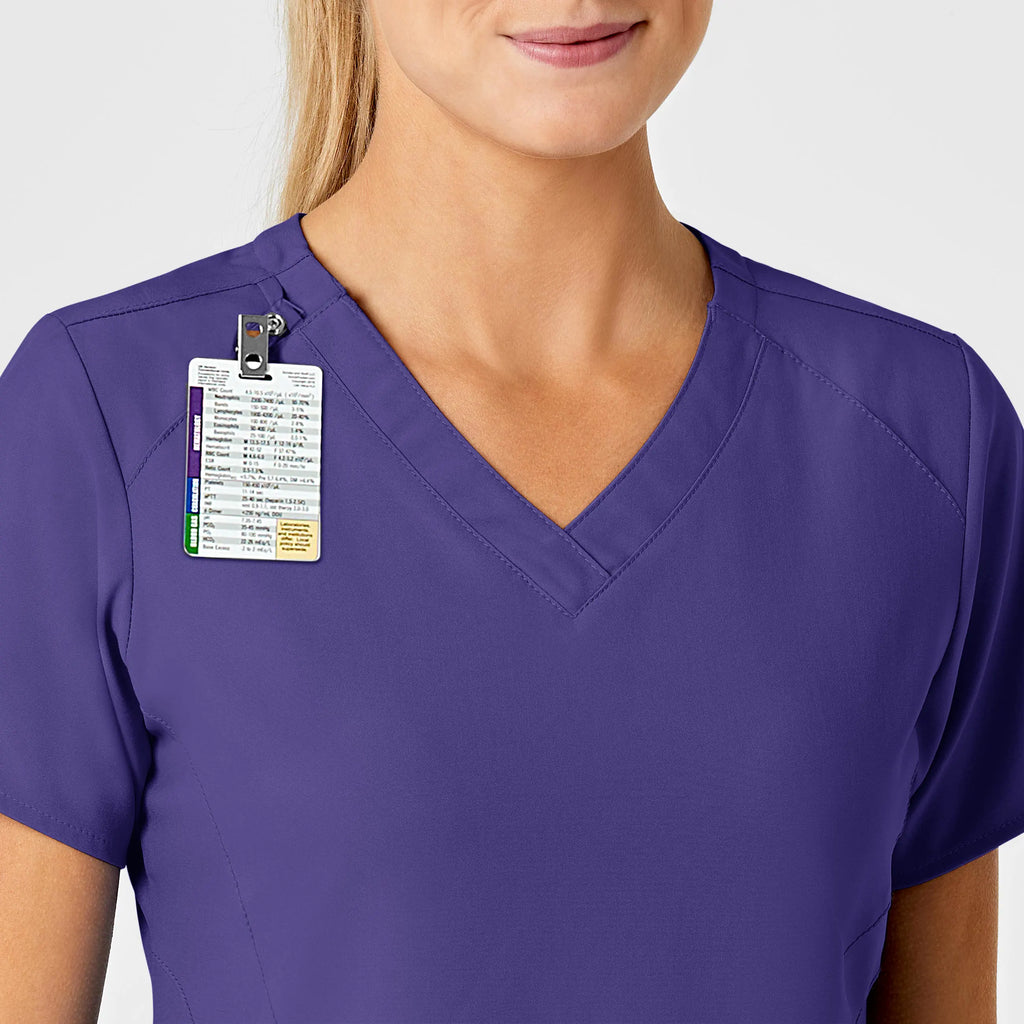 Wink Scrubs Women's Stylized V-Neck Scrub Top Grape | scrub-supply.com