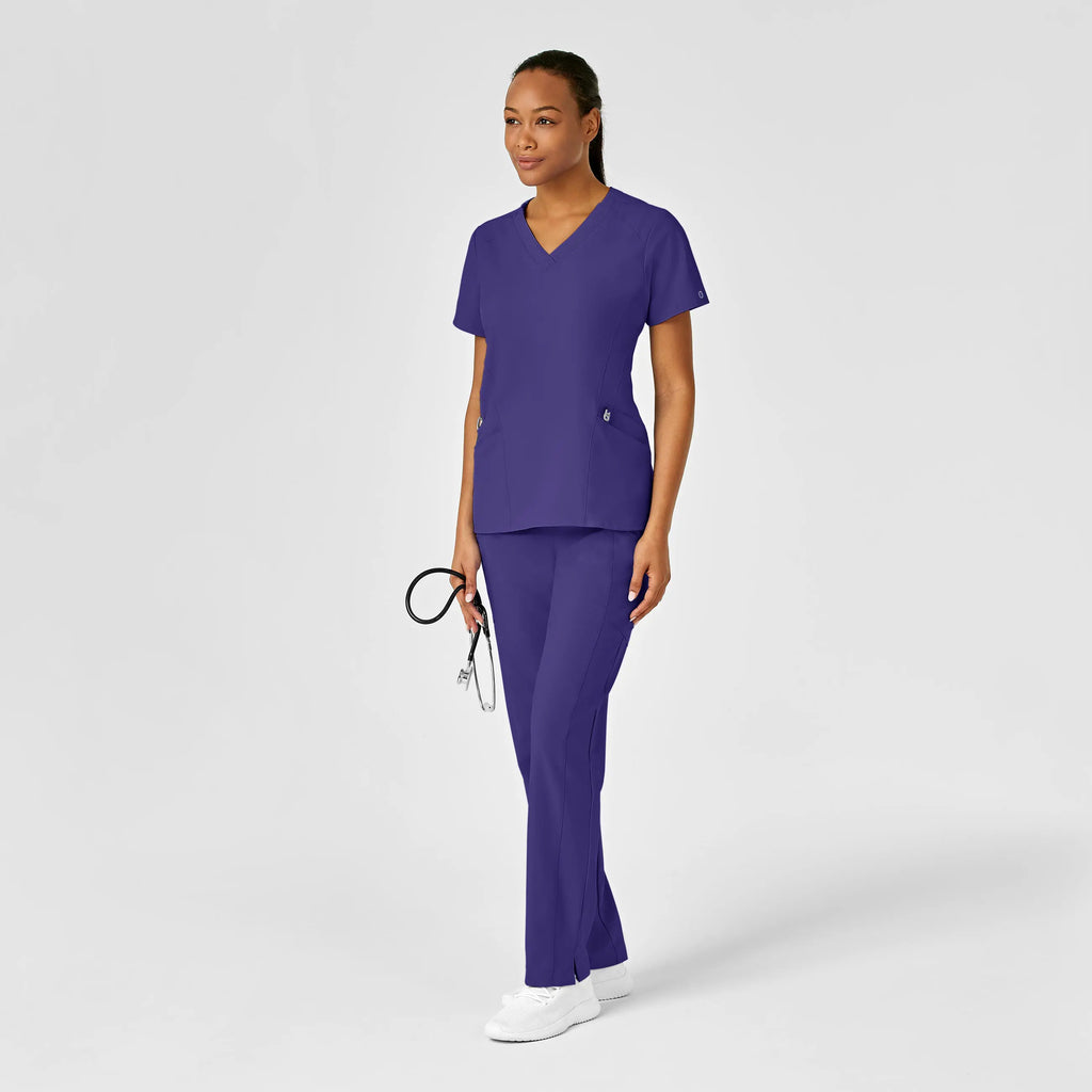 Wink Scrubs Women's Stylized V-Neck Scrub Top Grape | scrub-supply.com