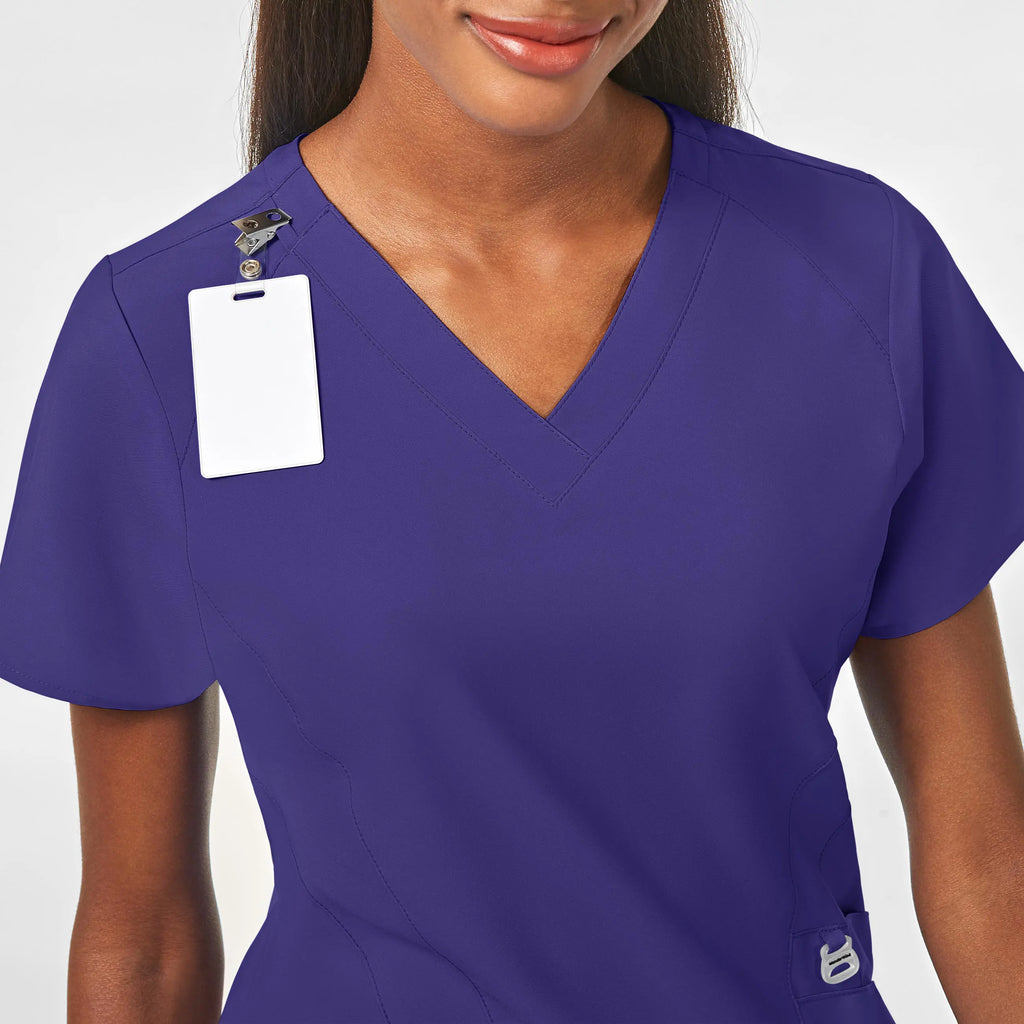 Wink Scrubs Women's Stylized V-Neck Scrub Top Grape | scrub-supply.com