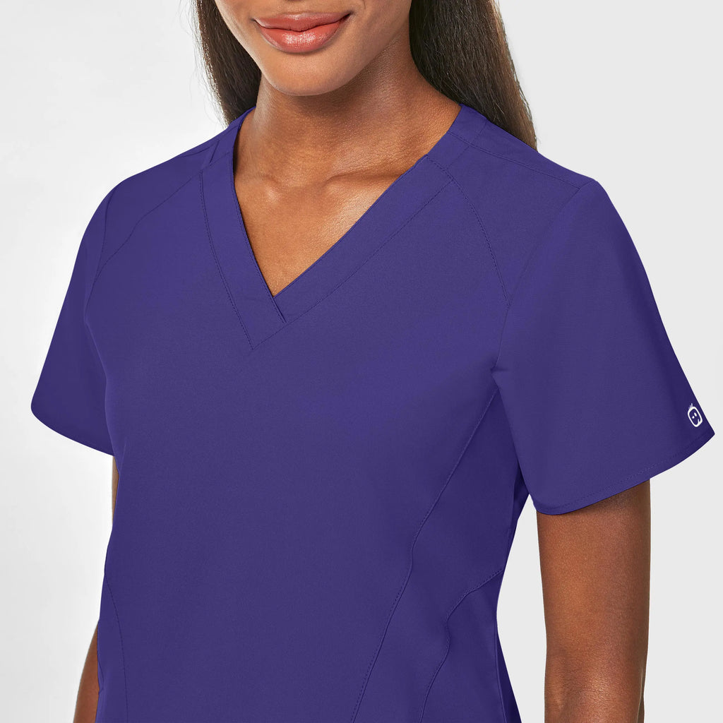 Wink Scrubs Women's Stylized V-Neck Scrub Top Grape | scrub-supply.com