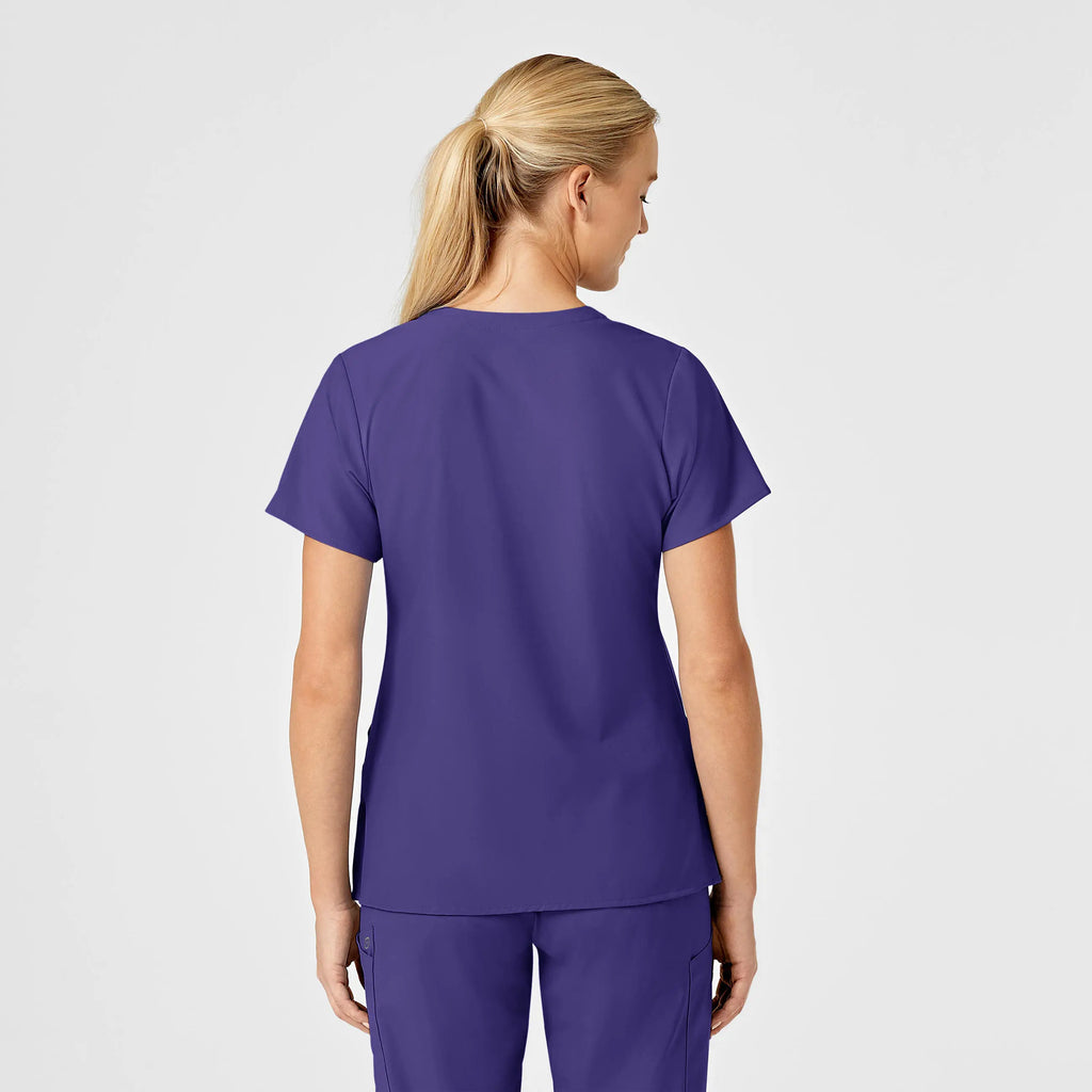 Wink Scrubs Women's Stylized V-Neck Scrub Top Grape | scrub-supply.com