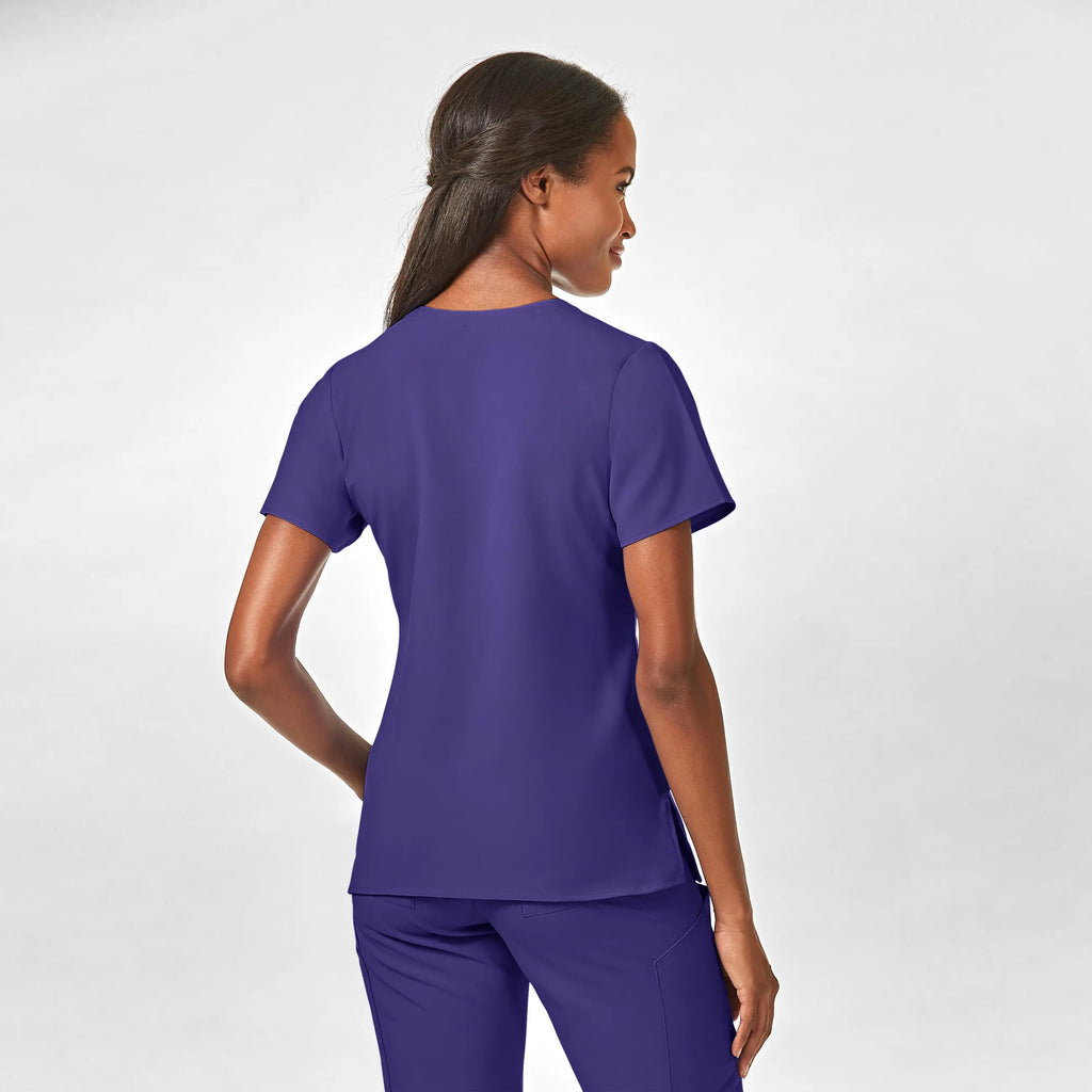 Wink Scrubs Women's Stylized V-Neck Scrub Top Grape | scrub-supply.com