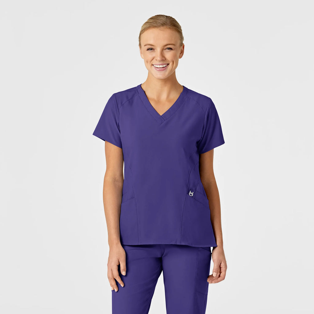 Wink Scrubs Women's Stylized V-Neck Scrub Top Grape | scrub-supply.com