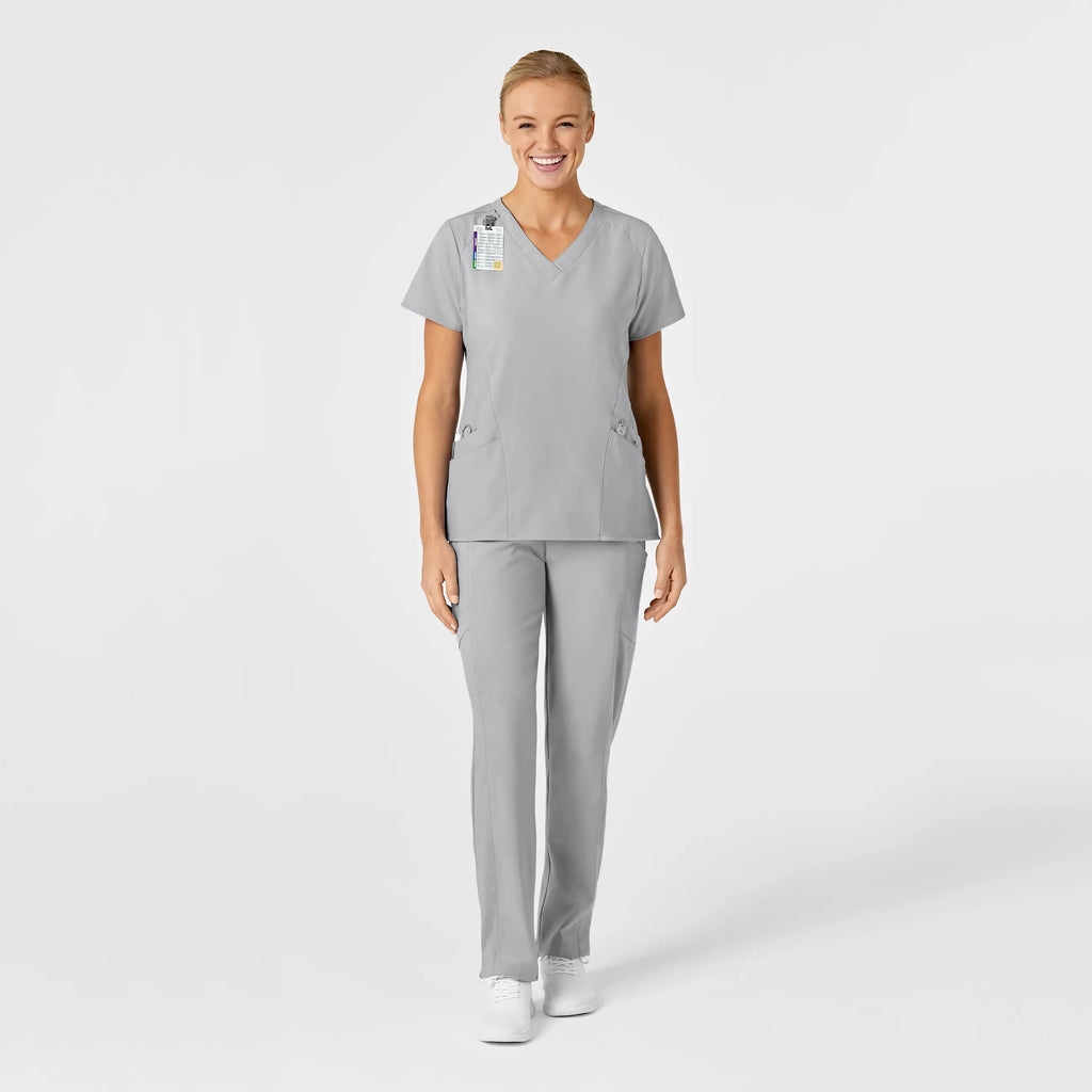 Wink Scrubs Women's Stylized V-Neck Scrub Top Grey | scrub-supply.com