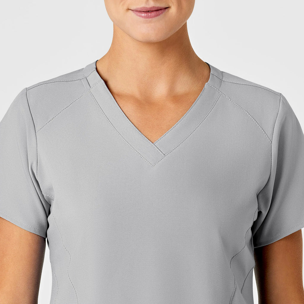 Wink Scrubs Women's Stylized V-Neck Scrub Top Grey | scrub-supply.com