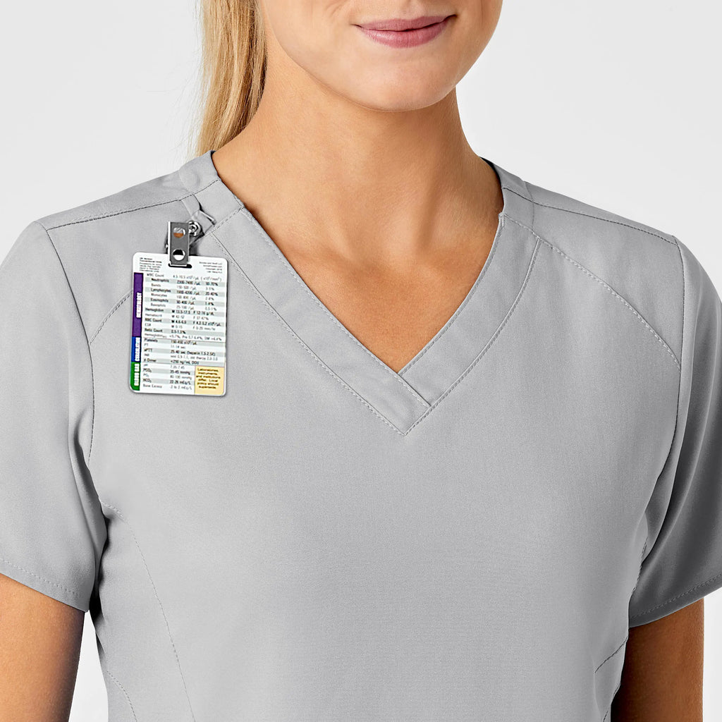 Wink Scrubs Women's Stylized V-Neck Scrub Top Grey | scrub-supply.com