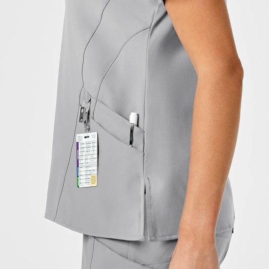 Wink Scrubs Women's Stylized V-Neck Scrub Top Grey | scrub-supply.com