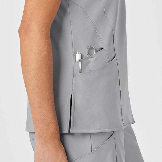 Wink Scrubs Women's Stylized V-Neck Scrub Top Grey | scrub-supply.com