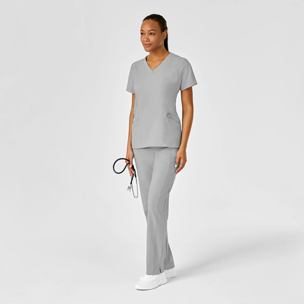 Wink Scrubs Women's Stylized V-Neck Scrub Top Grey | scrub-supply.com