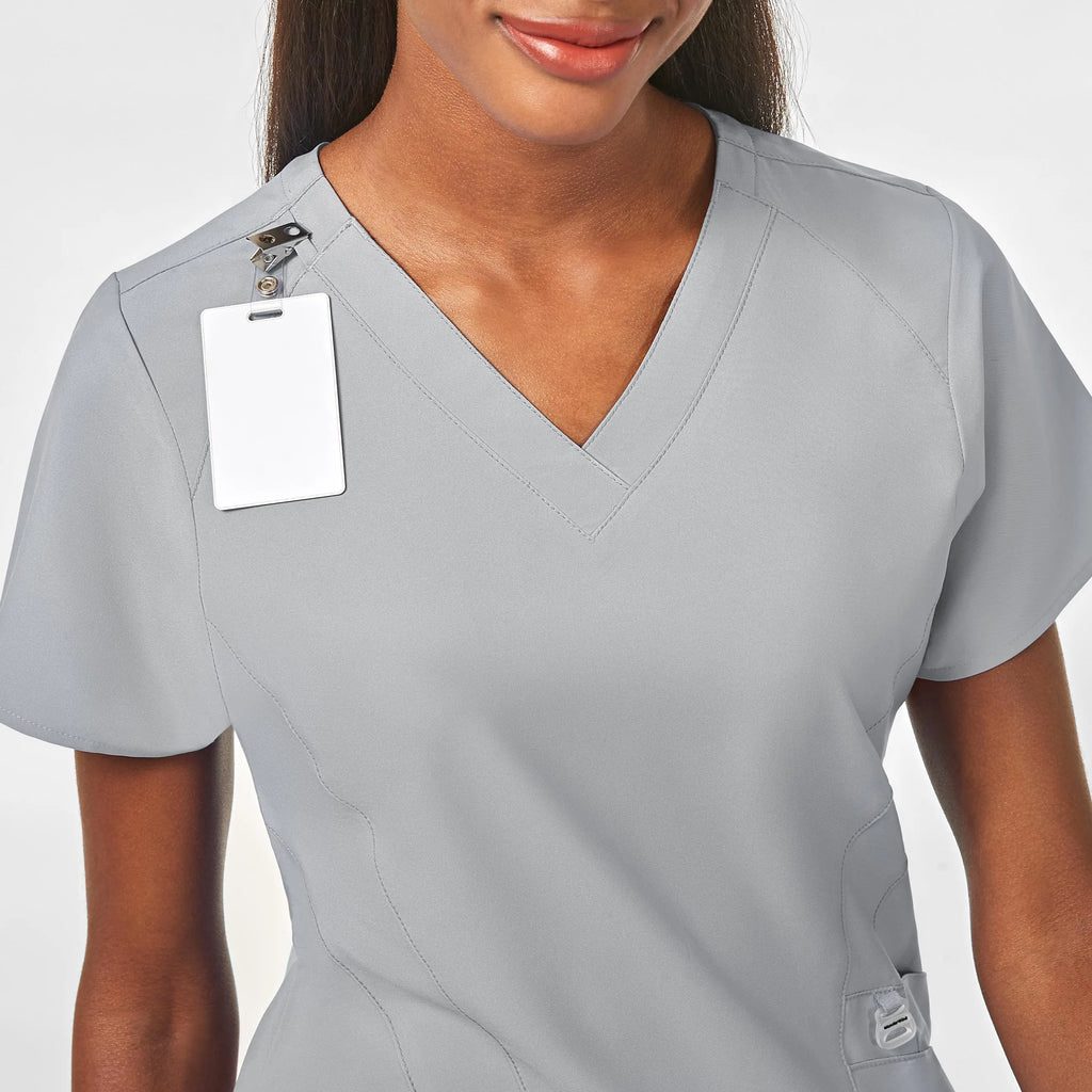 Wink Scrubs Women's Stylized V-Neck Scrub Top Grey | scrub-supply.com