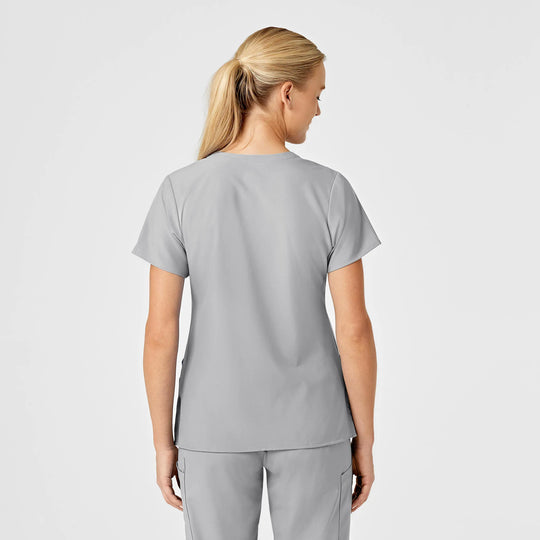 Wink Scrubs Women's Stylized V-Neck Scrub Top Grey | scrub-supply.com