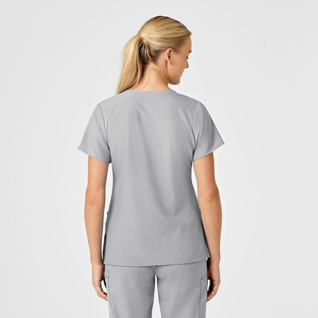 Wink Scrubs Women's Stylized V-Neck Scrub Top Grey | scrub-supply.com