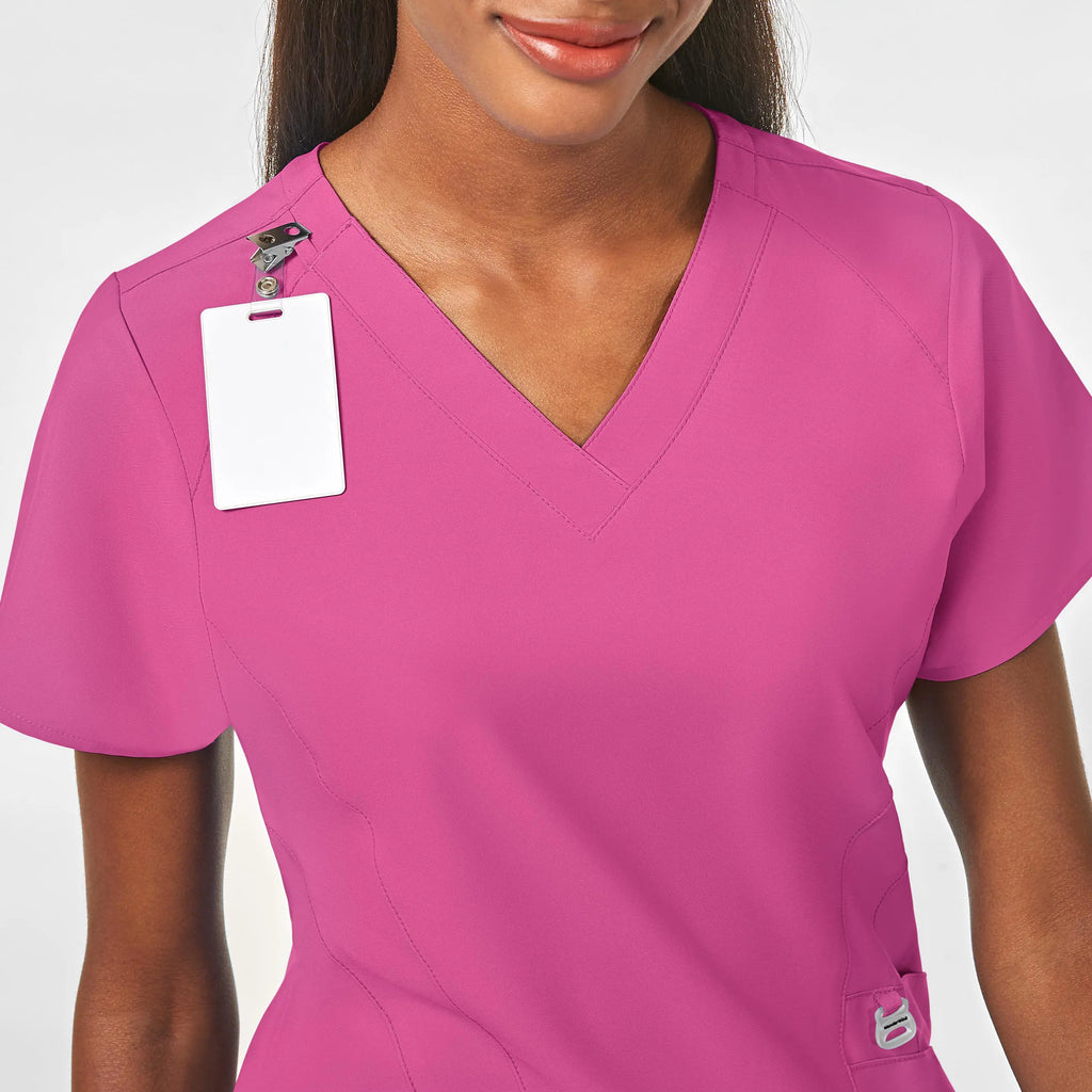 Wink Scrubs Women's Stylized V-Neck Scrub Top Hot Pink | scrub-supply.com