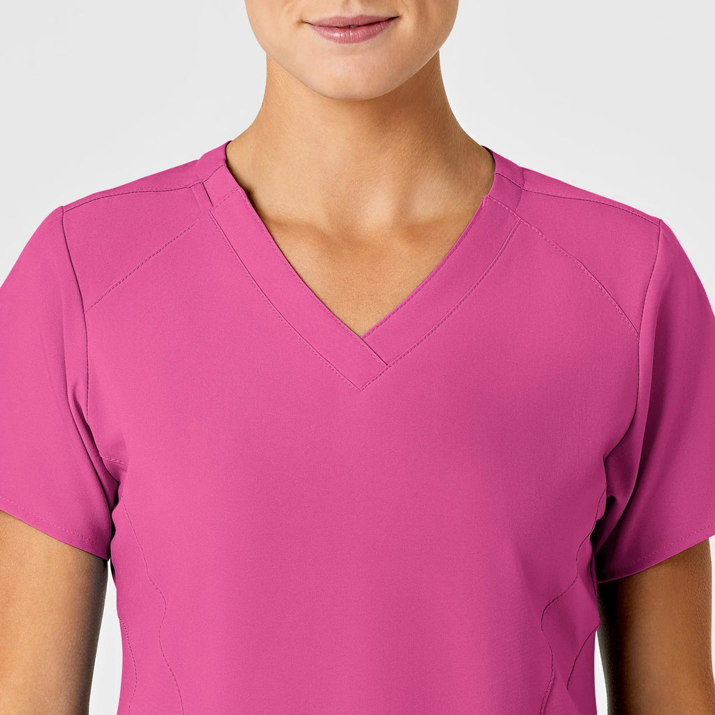 Wink Scrubs Women's Stylized V-Neck Scrub Top Hot Pink | scrub-supply.com