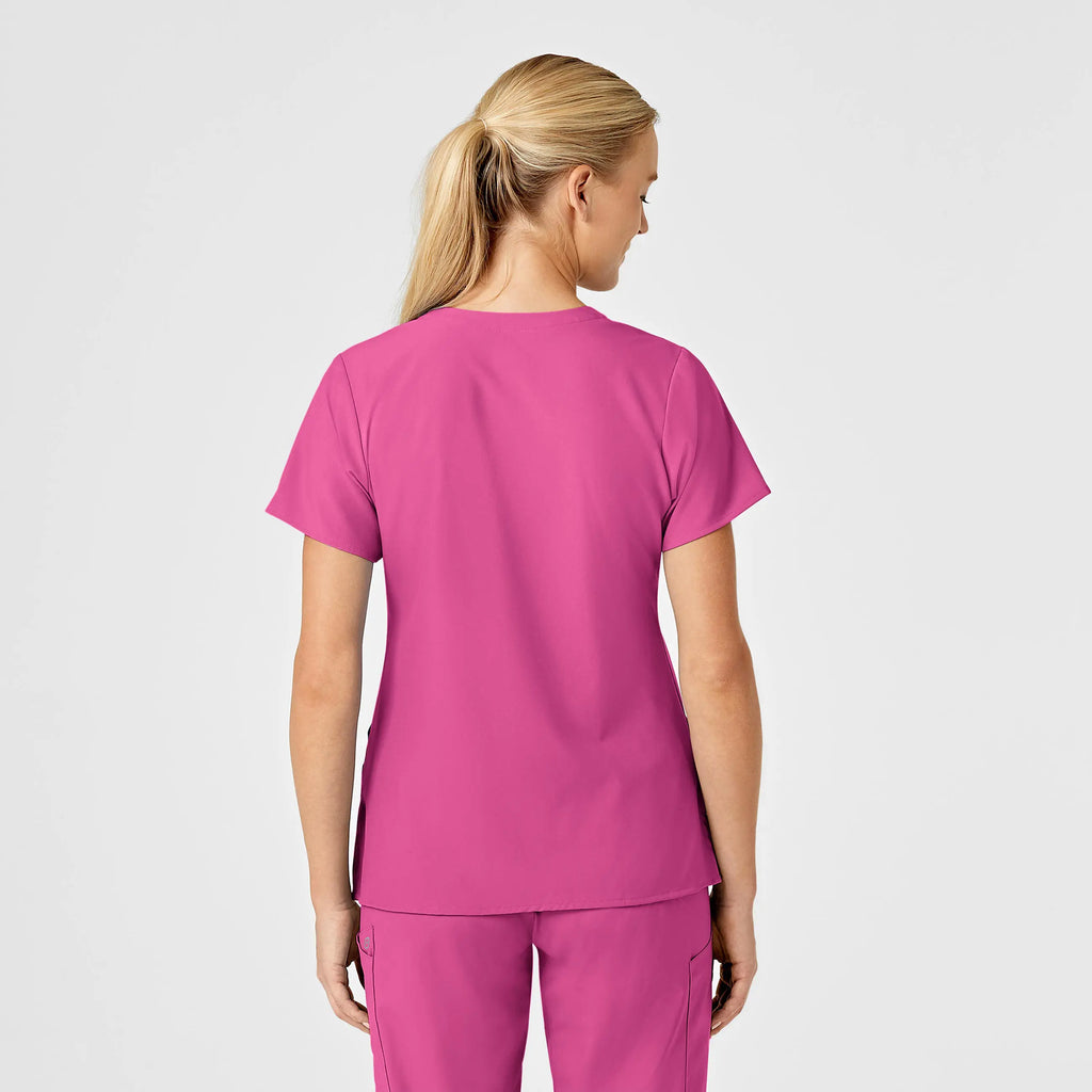 Wink Scrubs Women's Stylized V-Neck Scrub Top Hot Pink | scrub-supply.com