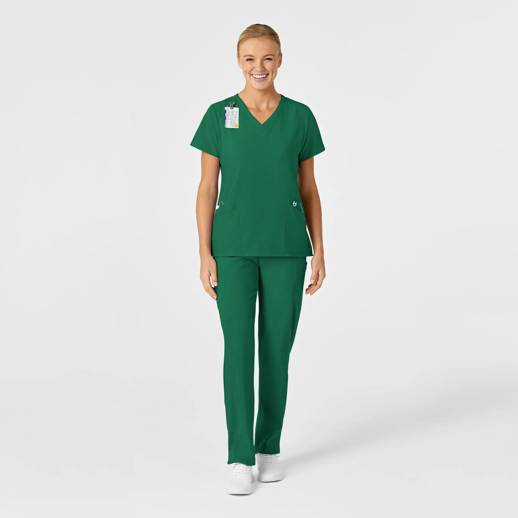 Wink Scrubs Women's Stylized V-Neck Scrub Top Hunter | scrub-supply.com