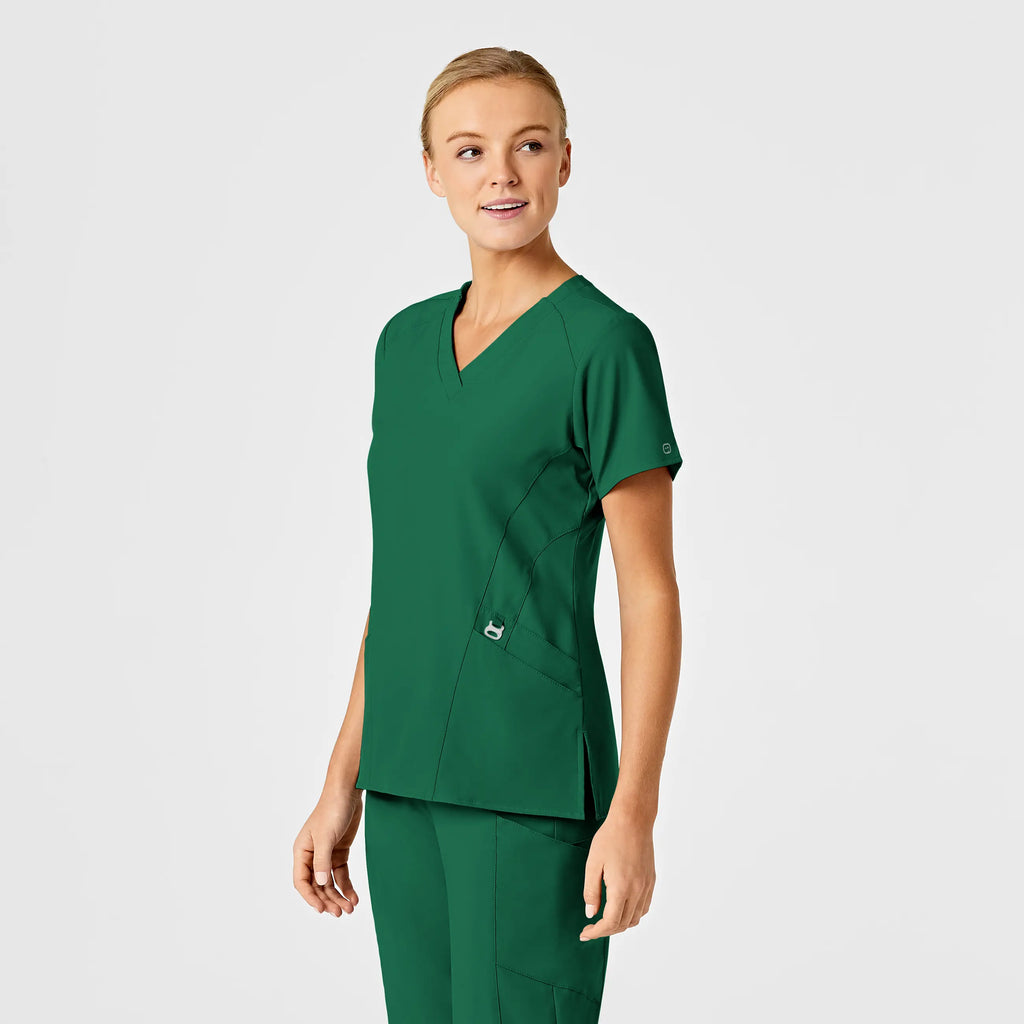 Wink Scrubs Women's Stylized V-Neck Scrub Top Hunter | scrub-supply.com