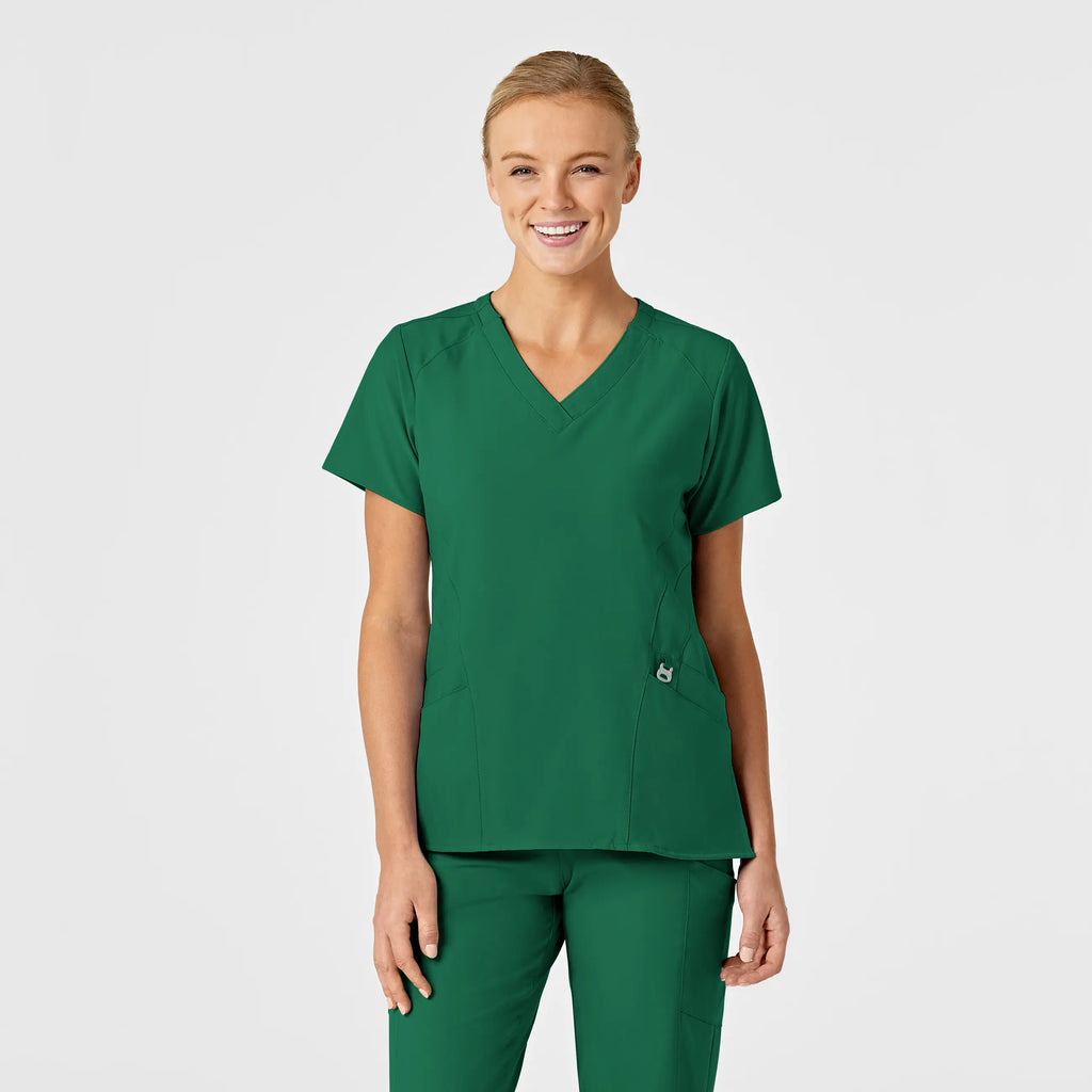 Wink Scrubs Women's Stylized V-Neck Scrub Top Hunter | scrub-supply.com