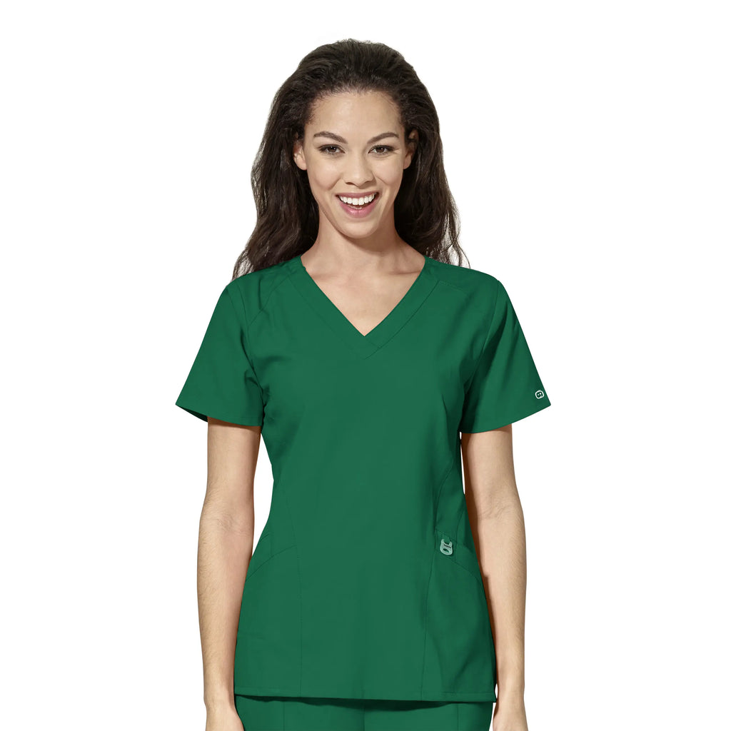 Wink Scrubs Women's Stylized V-Neck Scrub Top Hunter | scrub-supply.com