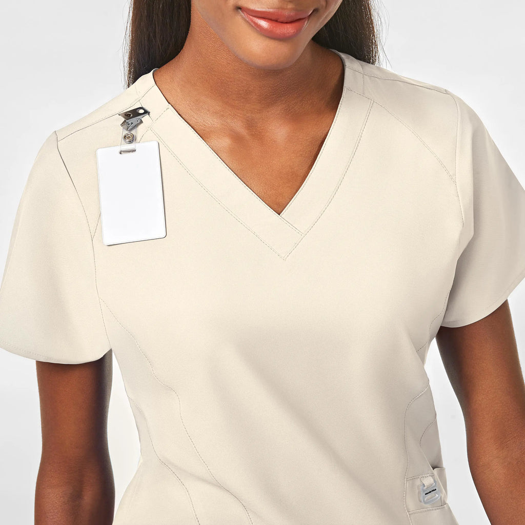 Wink Scrubs Women's Stylized V-Neck Scrub Top Khaki | scrub-supply.com