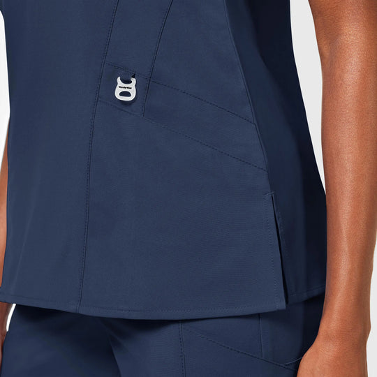 Wink Scrubs Women's Stylized V-Neck Scrub Top Navy | scrub-supply.com