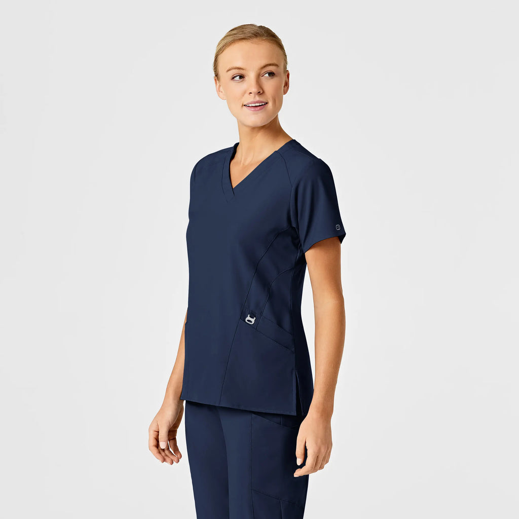 Wink Scrubs Women's Stylized V-Neck Scrub Top Navy | scrub-supply.com