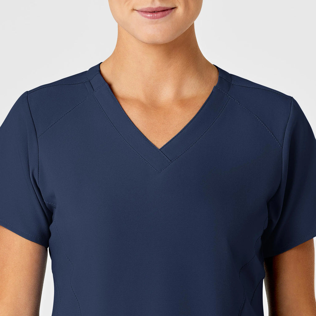 Wink Scrubs Women's Stylized V-Neck Scrub Top Navy | scrub-supply.com