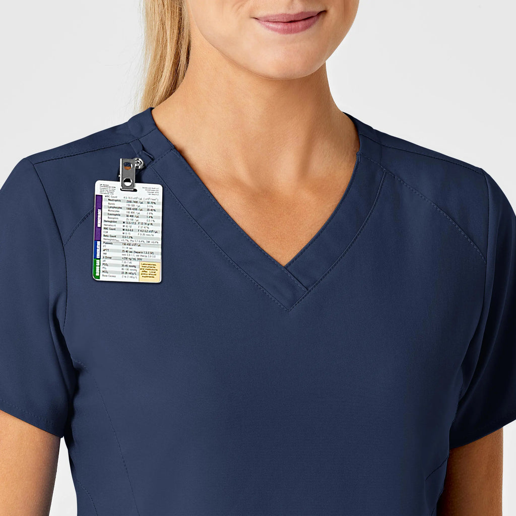 Wink Scrubs Women's Stylized V-Neck Scrub Top Navy | scrub-supply.com