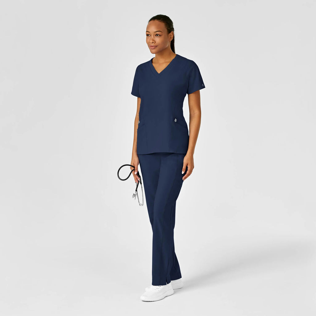 Wink Scrubs Women's Stylized V-Neck Scrub Top Navy | scrub-supply.com