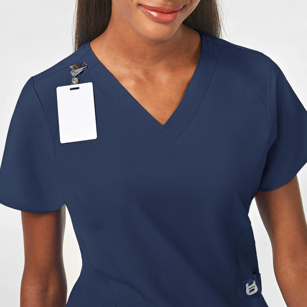 Wink Scrubs Women's Stylized V-Neck Scrub Top Navy | scrub-supply.com