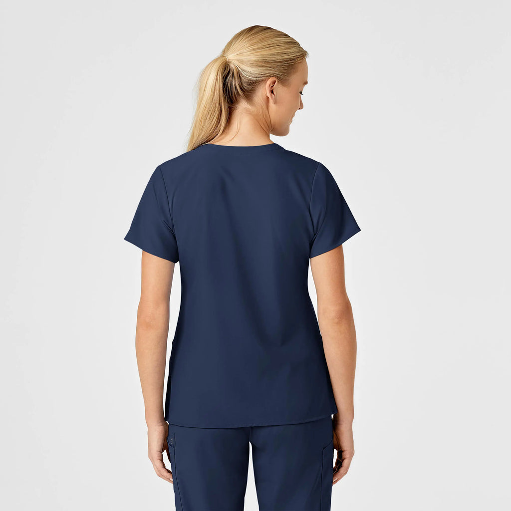 Wink Scrubs Women's Stylized V-Neck Scrub Top Navy | scrub-supply.com