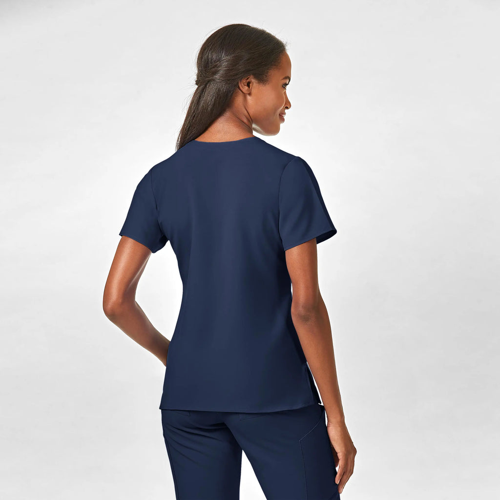 Wink Scrubs Women's Stylized V-Neck Scrub Top Navy | scrub-supply.com